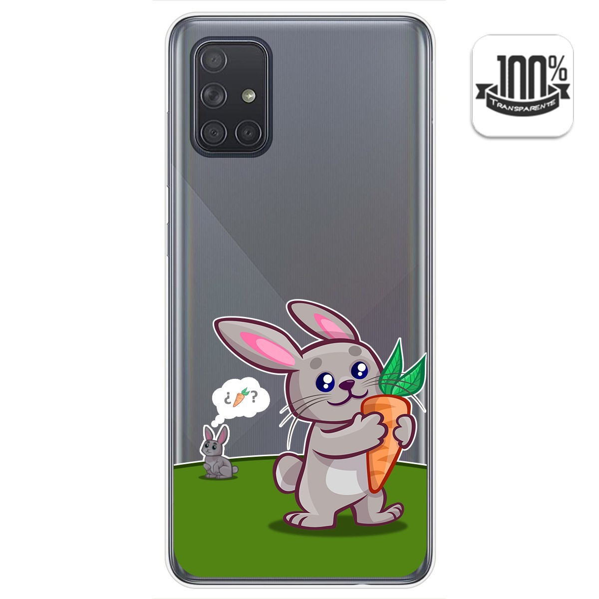 Funda Gel Transparente para Samsung Galaxy A71 diseño Conejo Dibujos
