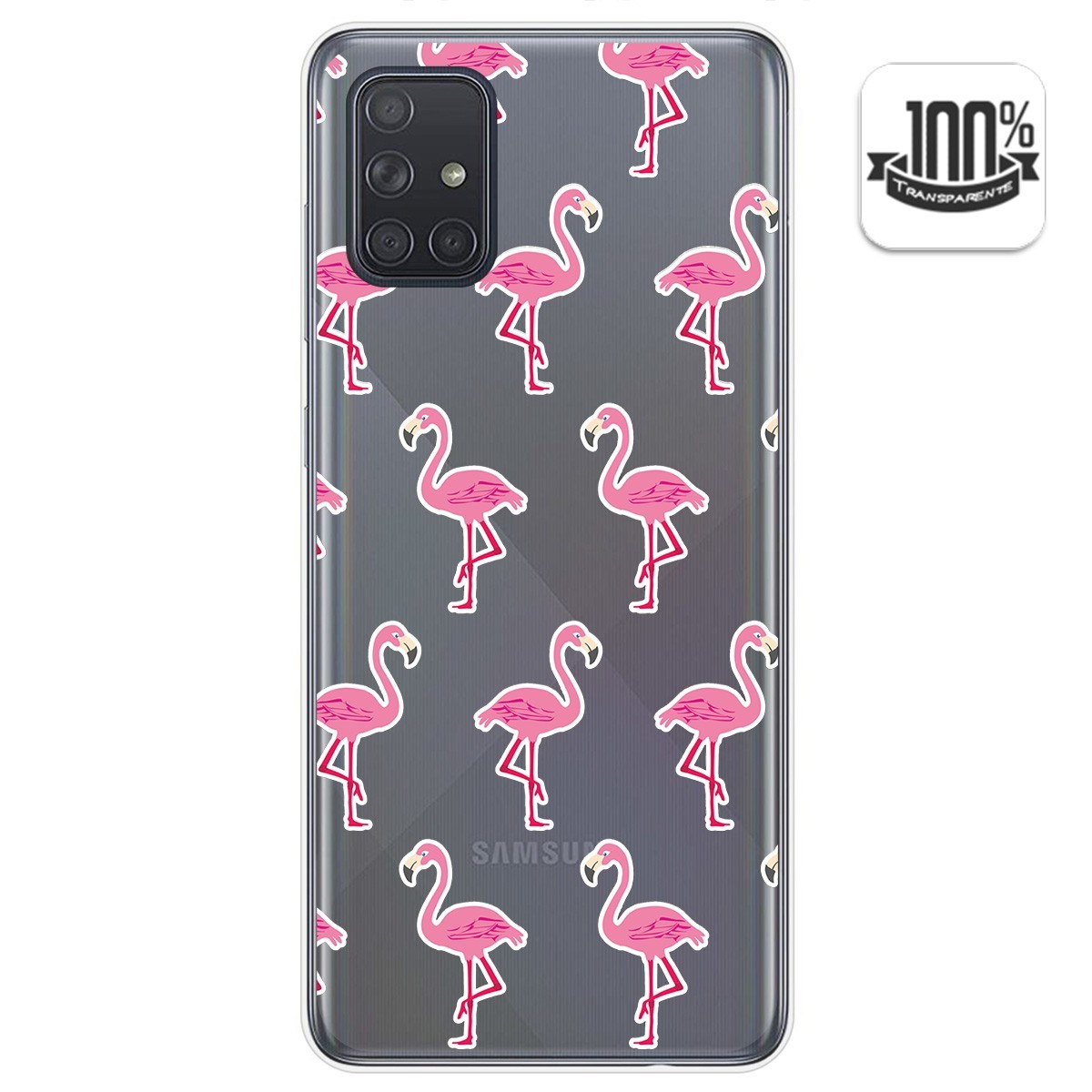 Funda Gel Transparente para Samsung Galaxy A71 diseño Flamenco Dibujos