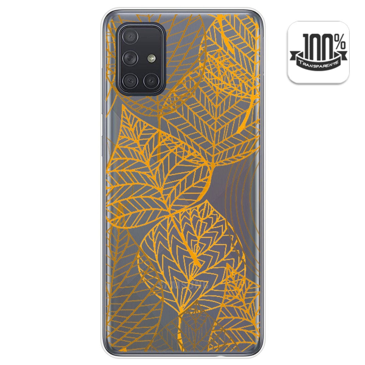 Funda Gel Transparente para Samsung Galaxy A71 diseño Hojas Dibujos