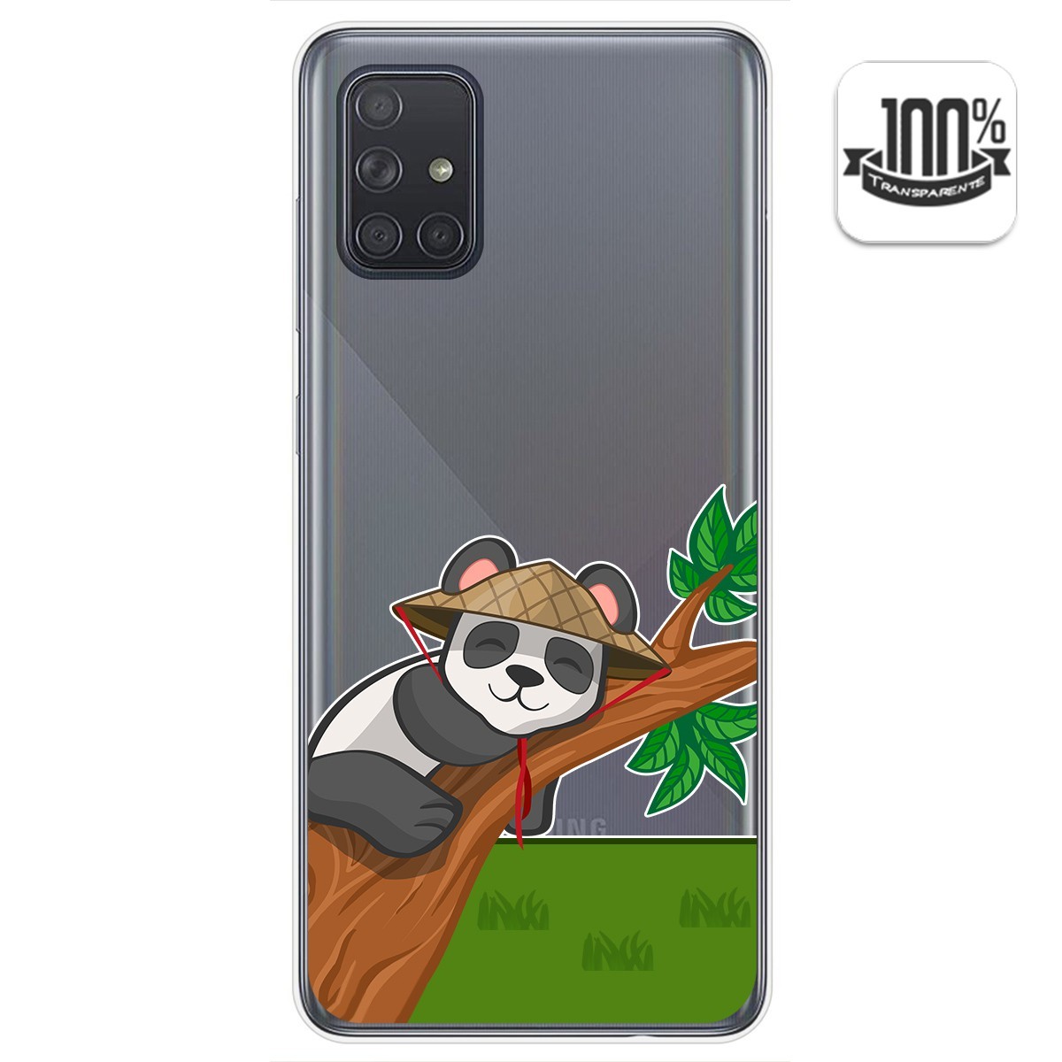 Funda Gel Transparente para Samsung Galaxy A71 diseño Panda Dibujos