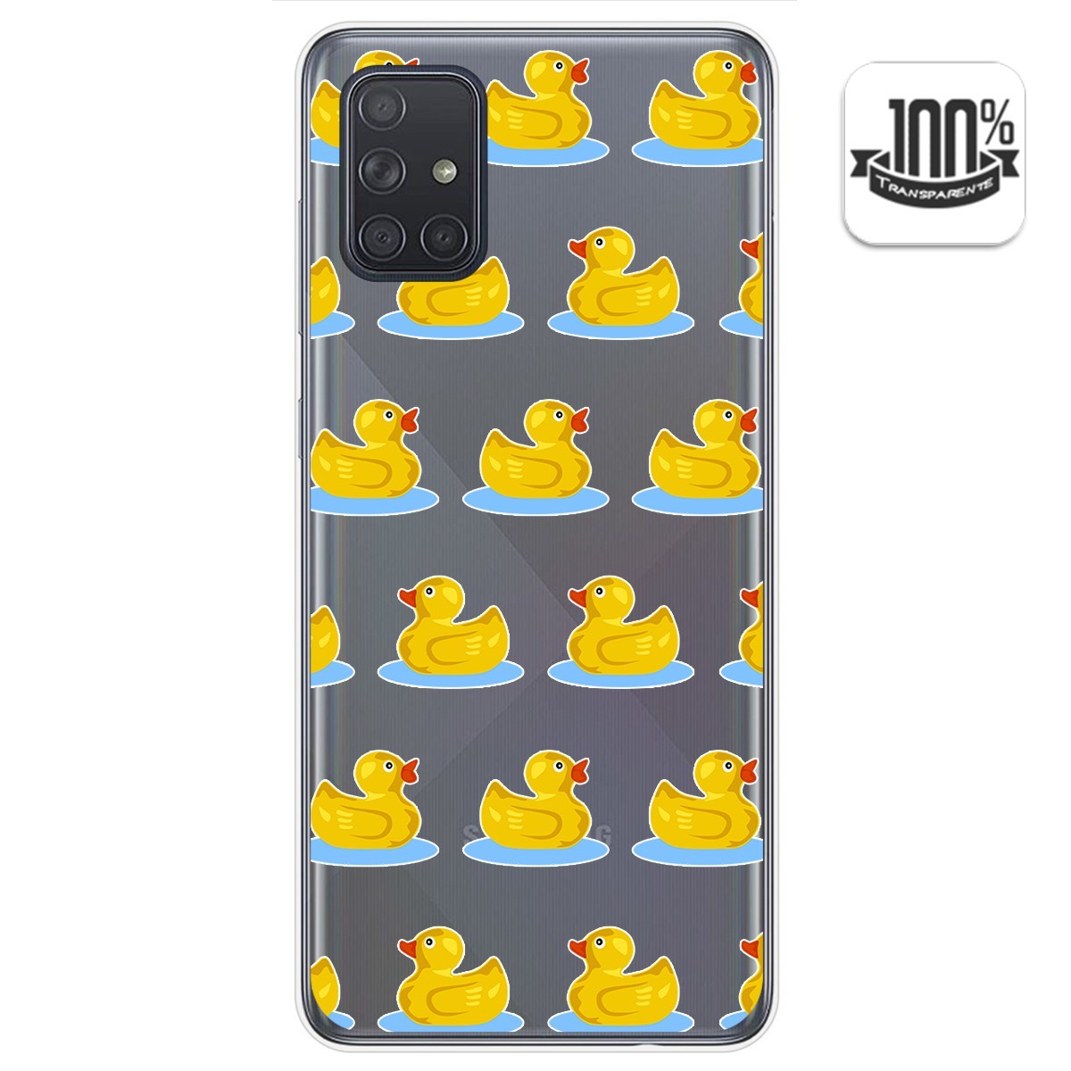 Funda Gel Transparente para Samsung Galaxy A71 diseño Pato Dibujos