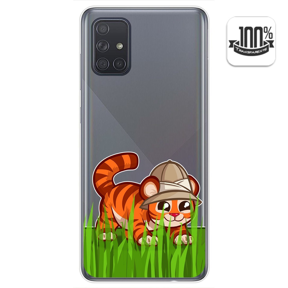 Funda Gel Transparente para Samsung Galaxy A71 diseño Tigre Dibujos