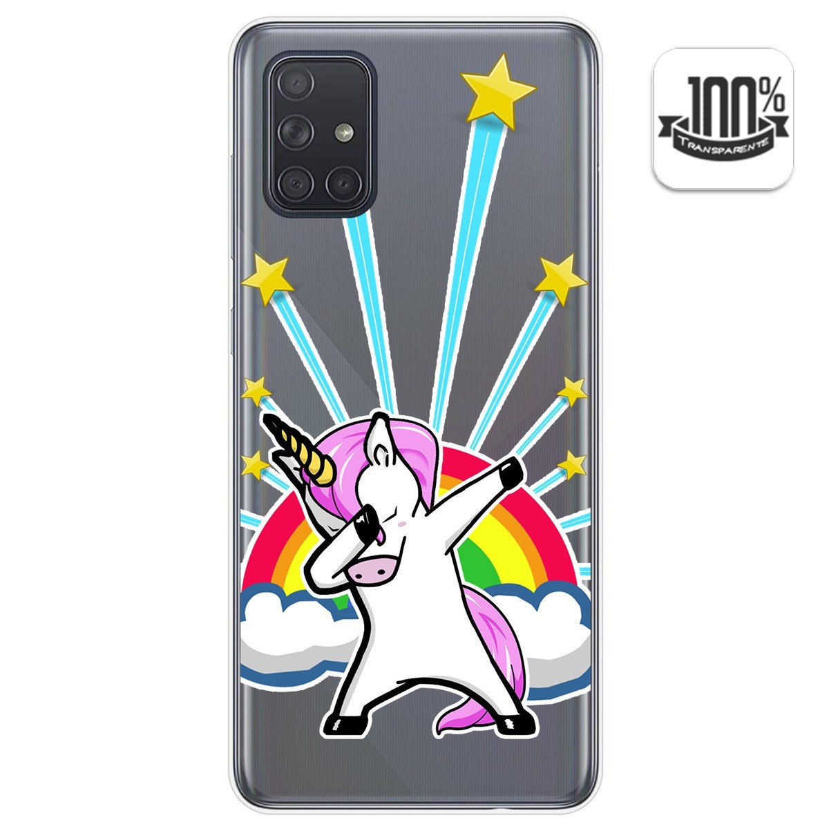 Funda Gel Transparente para Samsung Galaxy A71 diseño Unicornio Dibujos