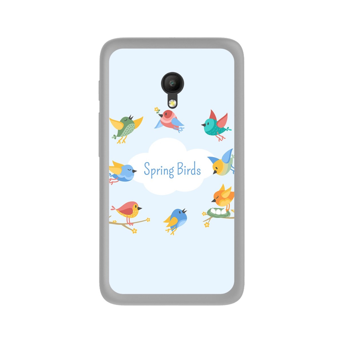 Funda Gel Tpu para Orange Rise 51 / Alcatel Pixi 4 (5") 4G / Vodafone Turbo 7 Diseño Spring Birds Dibujos