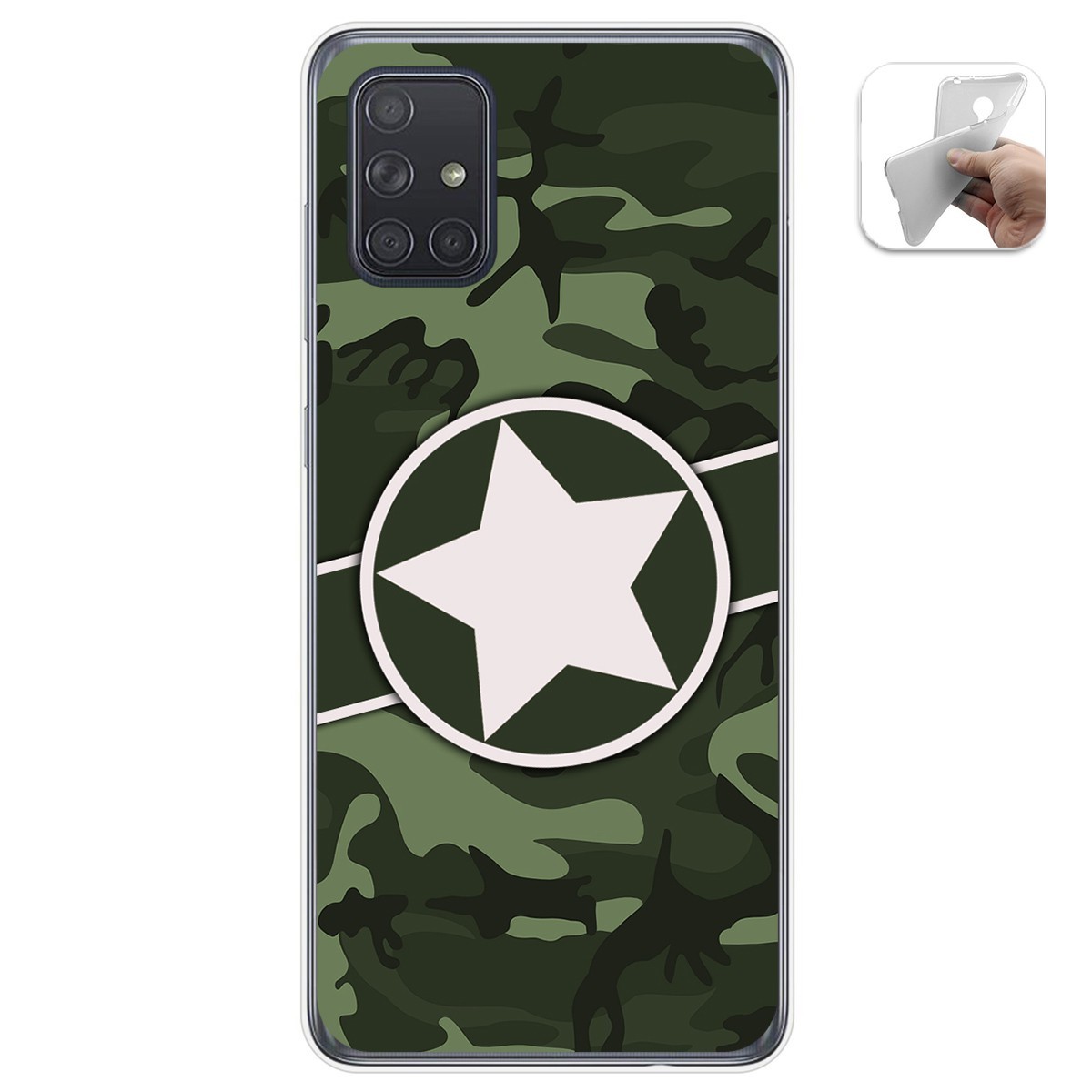 Funda Gel Tpu para Samsung Galaxy A71 diseño Camuflaje 01 Dibujos