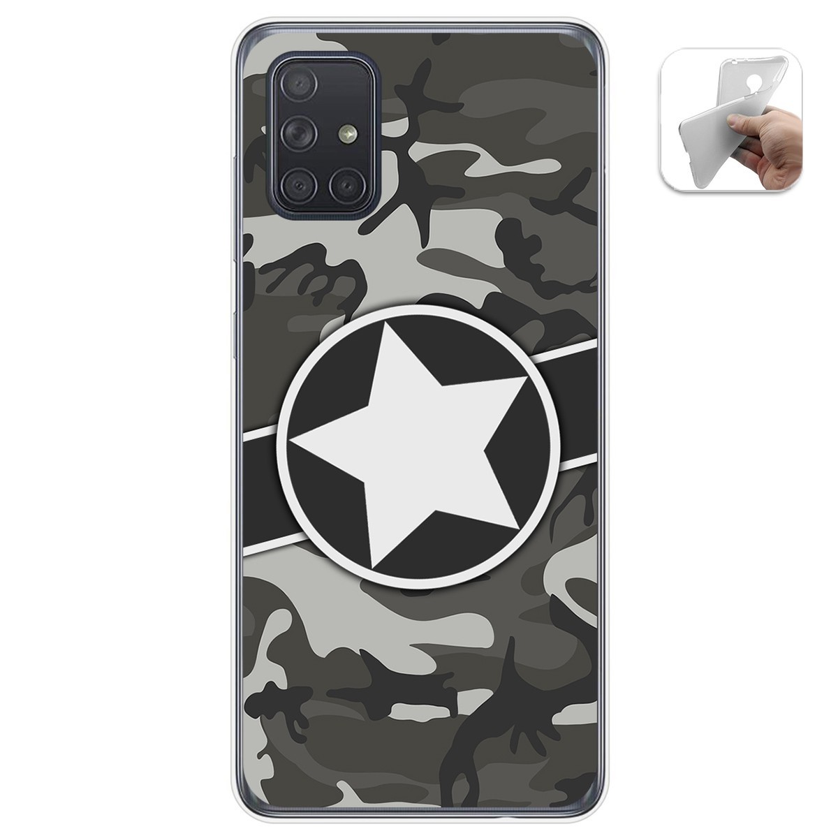 Funda Gel Tpu para Samsung Galaxy A71 diseño Camuflaje 02 Dibujos