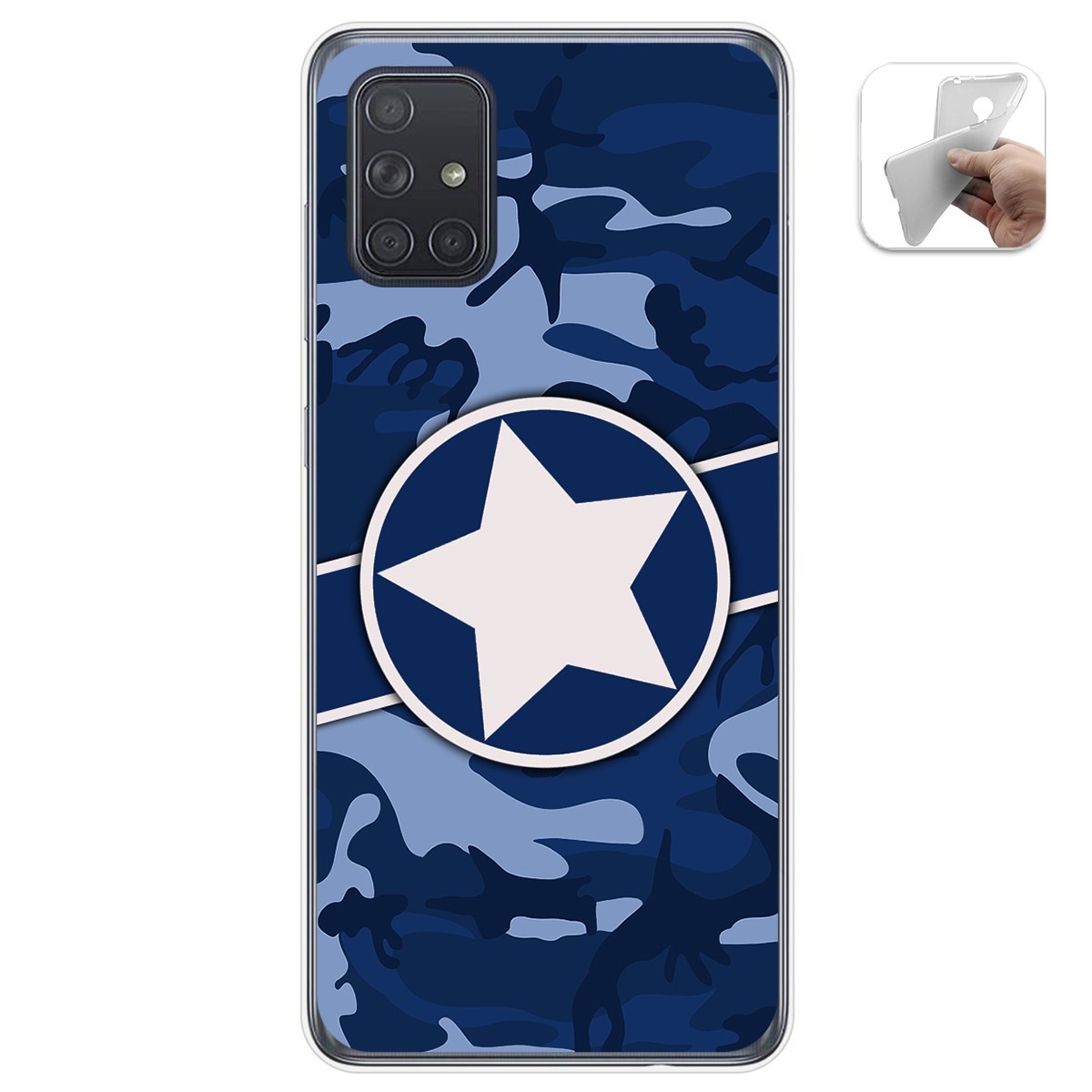 Funda Gel Tpu para Samsung Galaxy A71 diseño Camuflaje 03 Dibujos