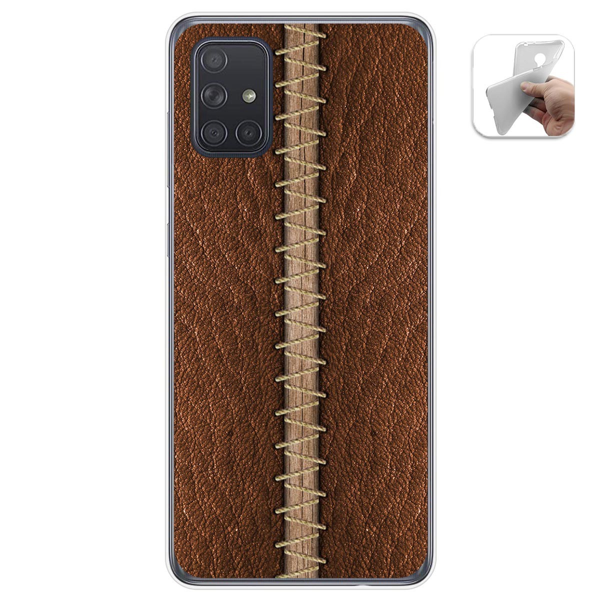 Funda Gel Tpu para Samsung Galaxy A71 diseño Cuero 01 Dibujos