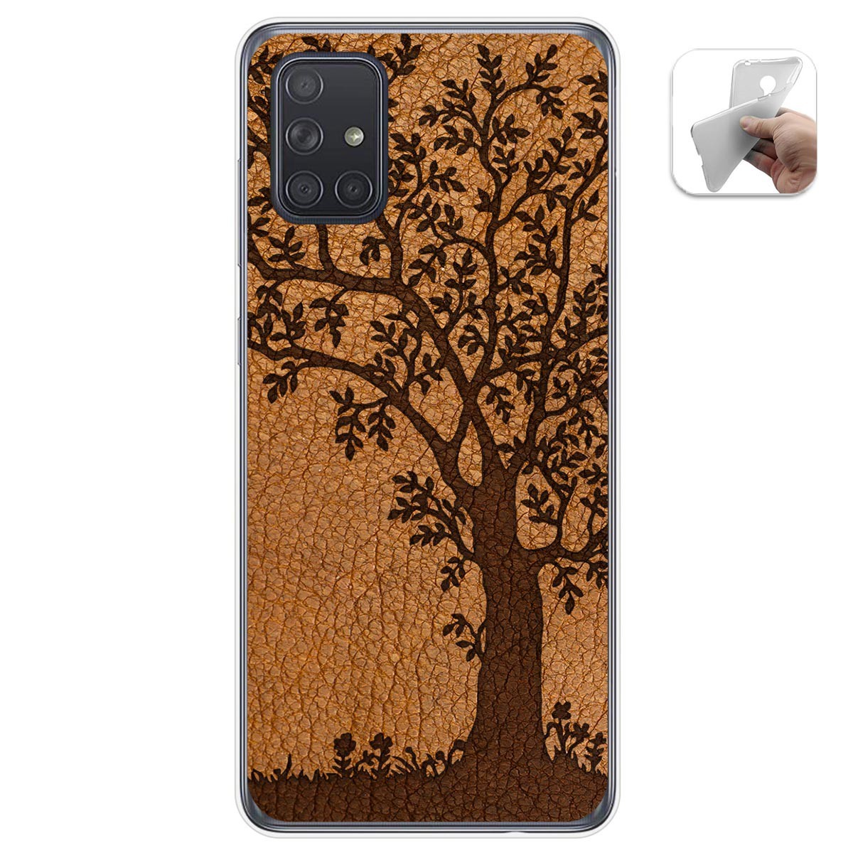 Funda Gel Tpu para Samsung Galaxy A71 diseño Cuero 03 Dibujos