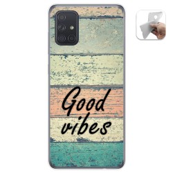 Funda Gel Tpu para Samsung Galaxy A71 diseño Madera 01 Dibujos