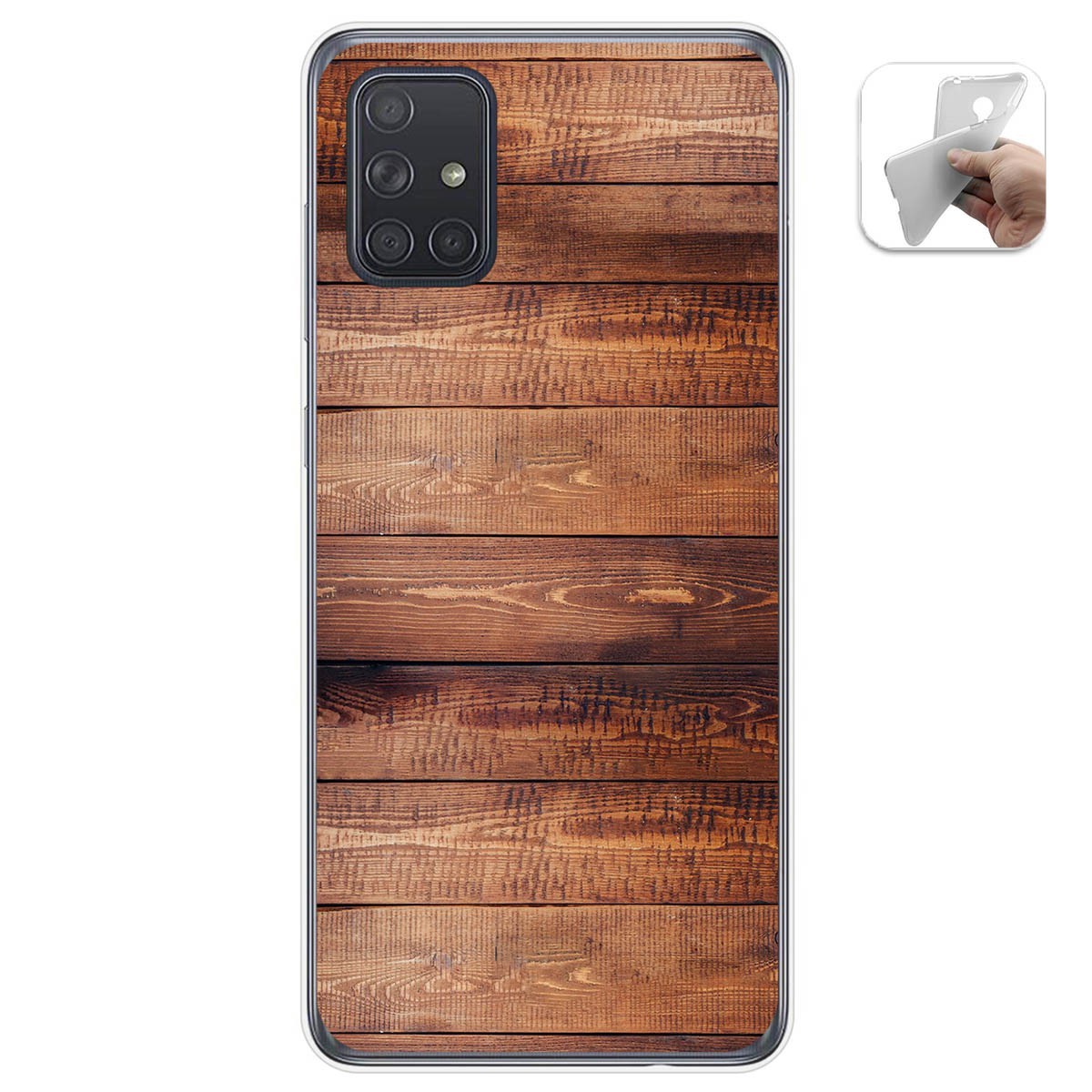 Funda Gel Tpu para Samsung Galaxy A71 diseño Madera 02 Dibujos