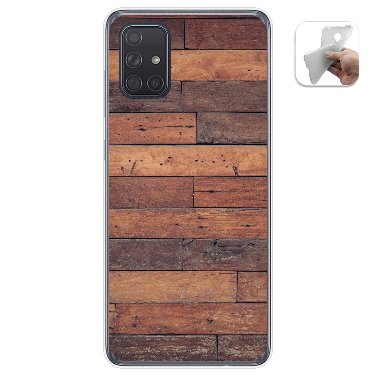 Funda Gel Tpu para Samsung Galaxy A71 diseño Madera 03 Dibujos