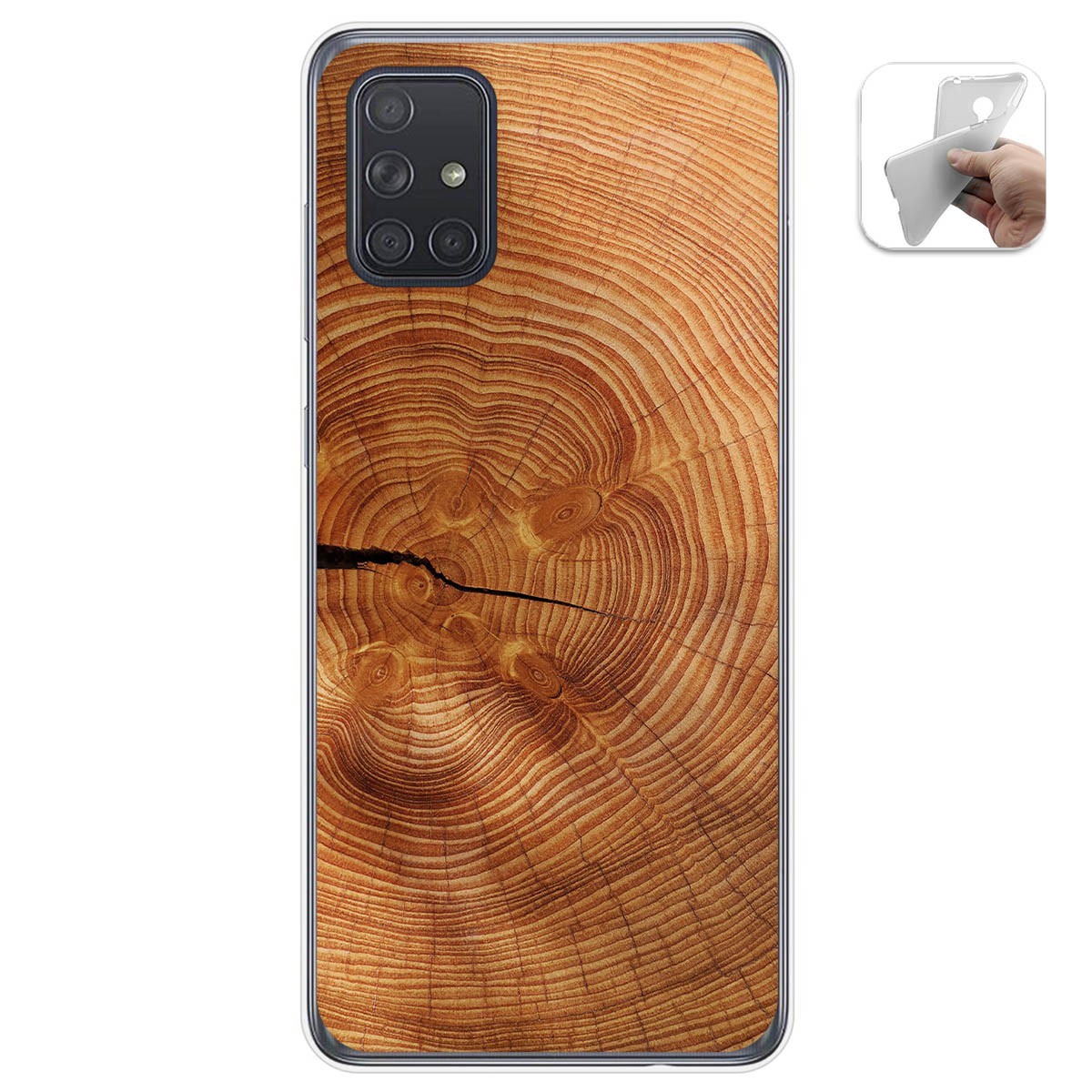 Funda Gel Tpu para Samsung Galaxy A71 diseño Madera 04 Dibujos