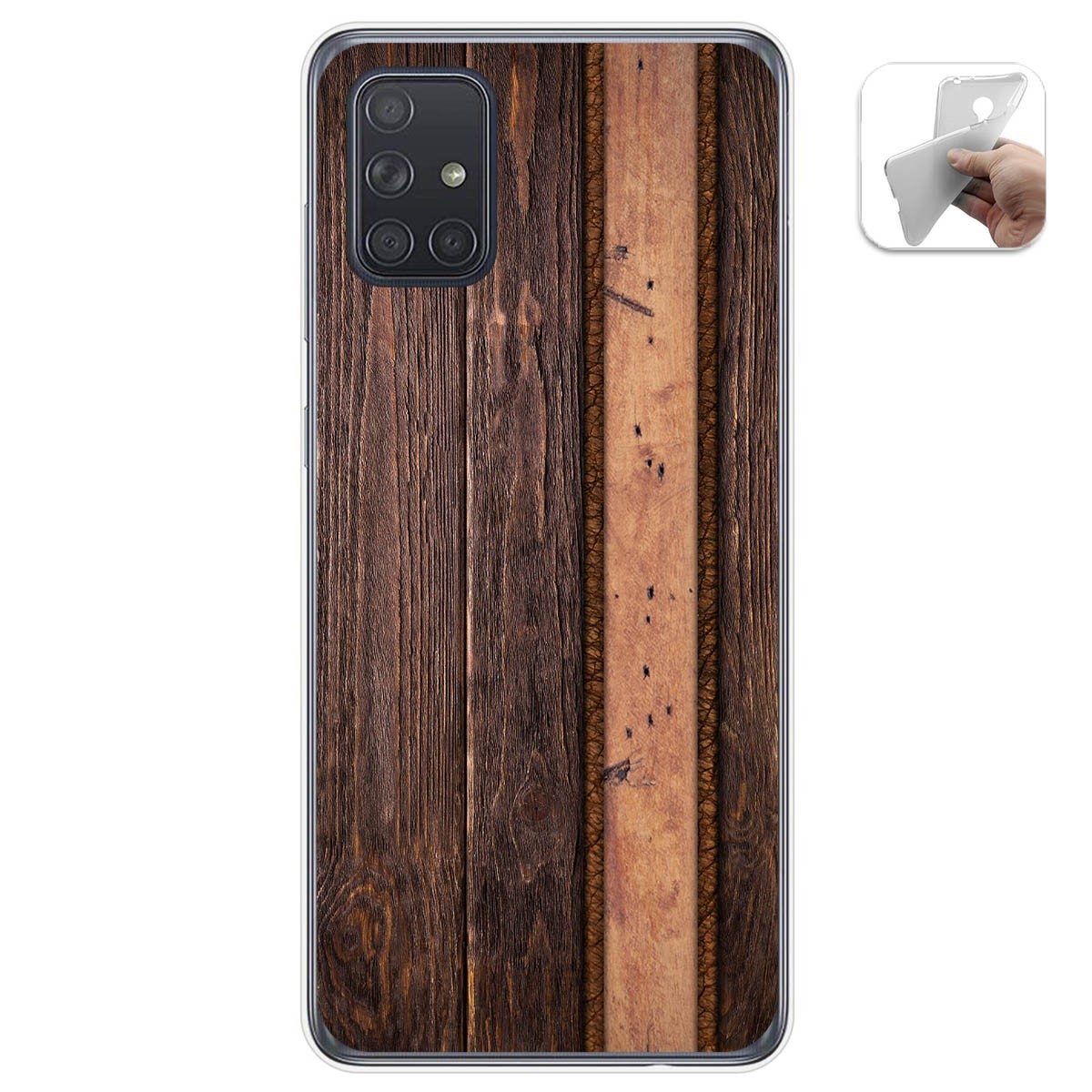 Funda Gel Tpu para Samsung Galaxy A71 diseño Madera 05 Dibujos
