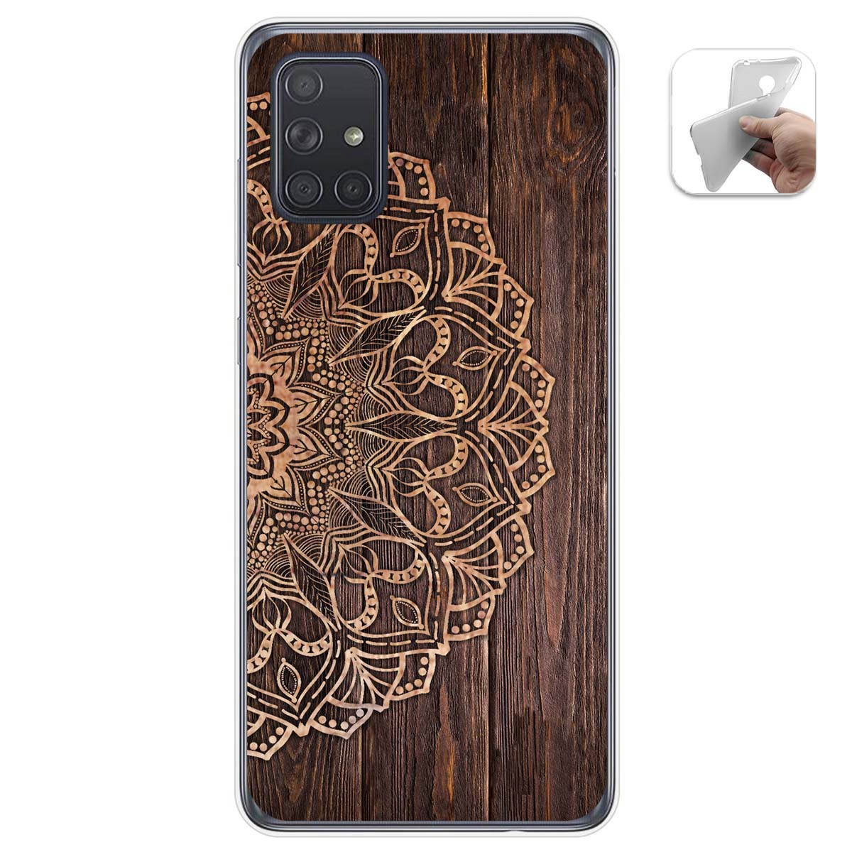 Funda Gel Tpu para Samsung Galaxy A71 diseño Madera 06 Dibujos