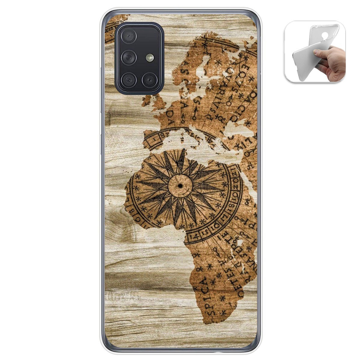 Funda Gel Tpu para Samsung Galaxy A71 diseño Madera 07 Dibujos