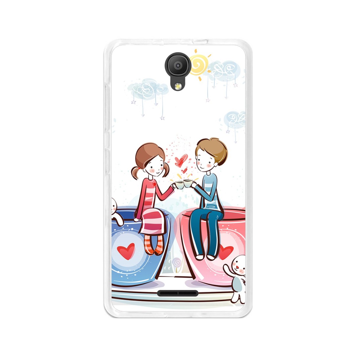 Funda Gel Tpu para Alcatel Pixi 4 (5") 3G Diseño Cafe Dibujos