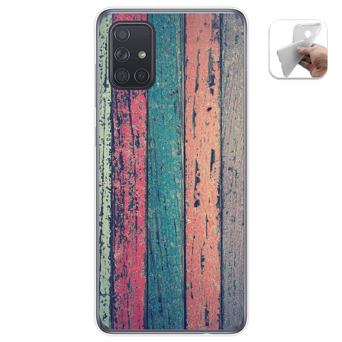 Funda Gel Tpu para Samsung Galaxy A71 diseño Madera 10 Dibujos
