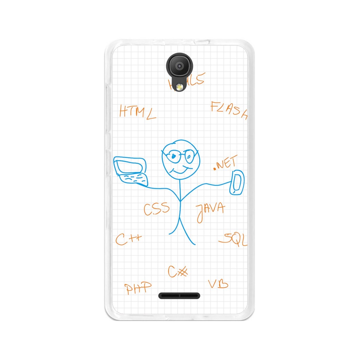 Funda Gel Tpu para Alcatel Pixi 4 (5") 3G Diseño Informatico Dibujos