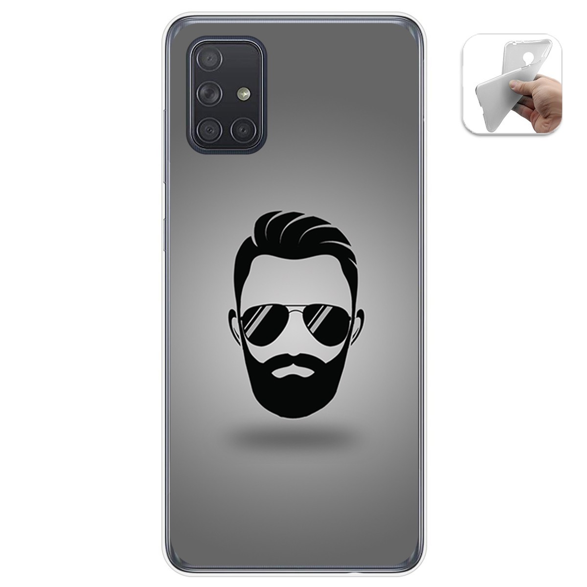 Funda Gel Tpu para Samsung Galaxy A71 diseño Barba Dibujos