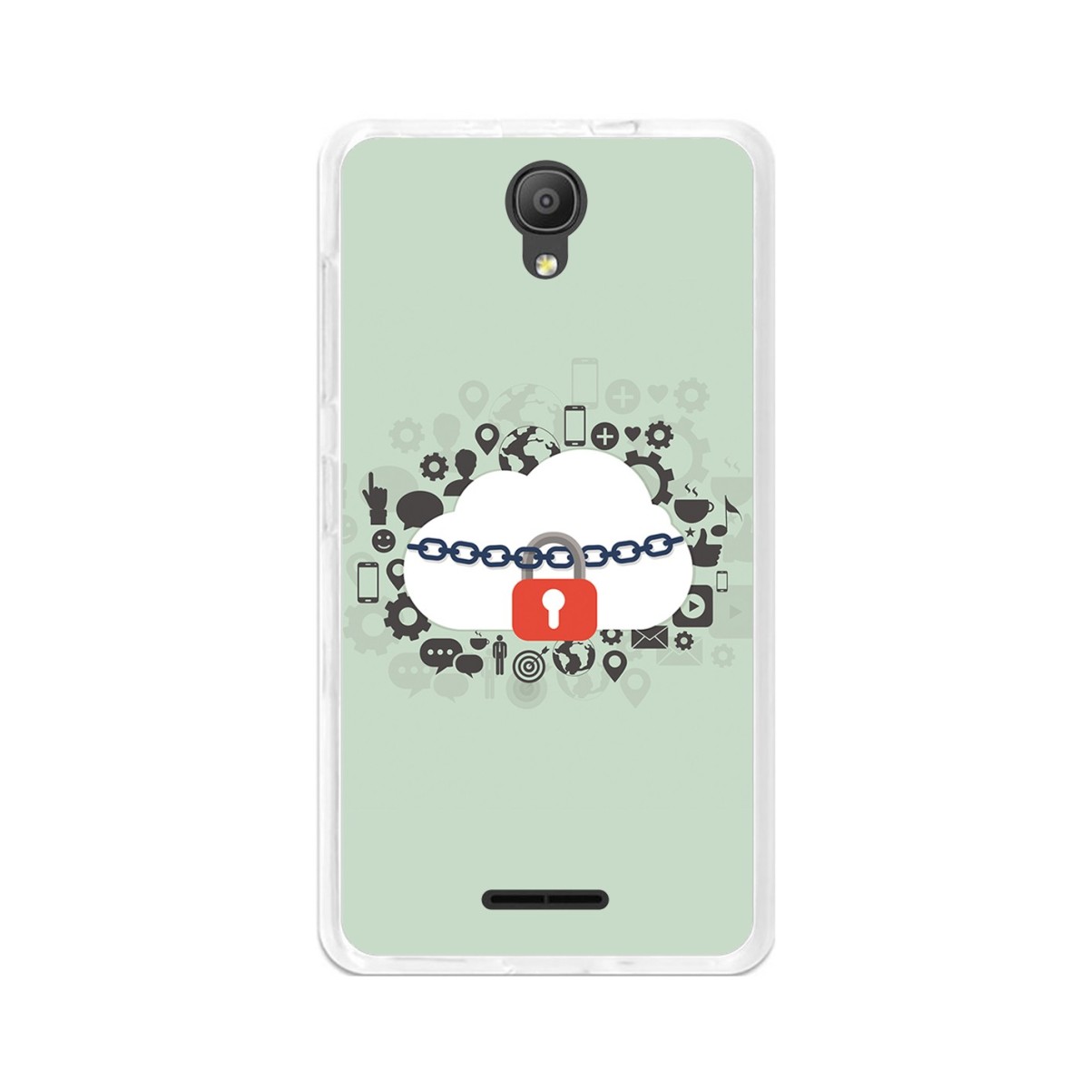 Funda Gel Tpu para Alcatel Pixi 4 (5") 3G Diseño Nube Dibujos