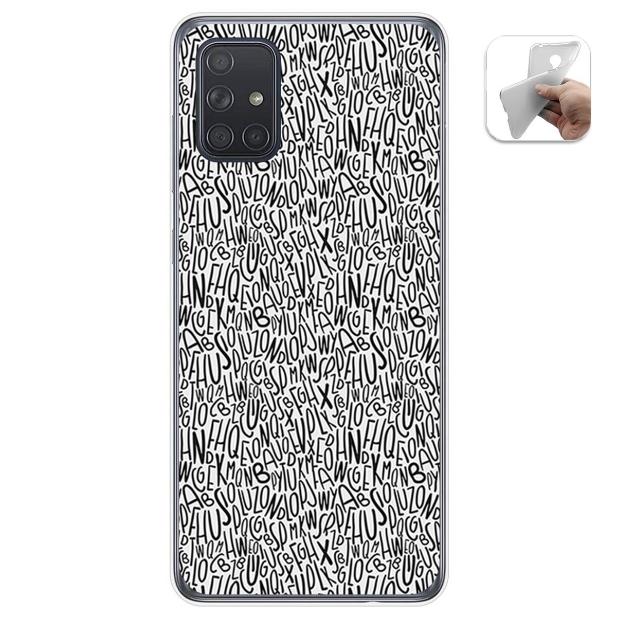 Funda Gel Tpu para Samsung Galaxy A71 diseño Letras Dibujos