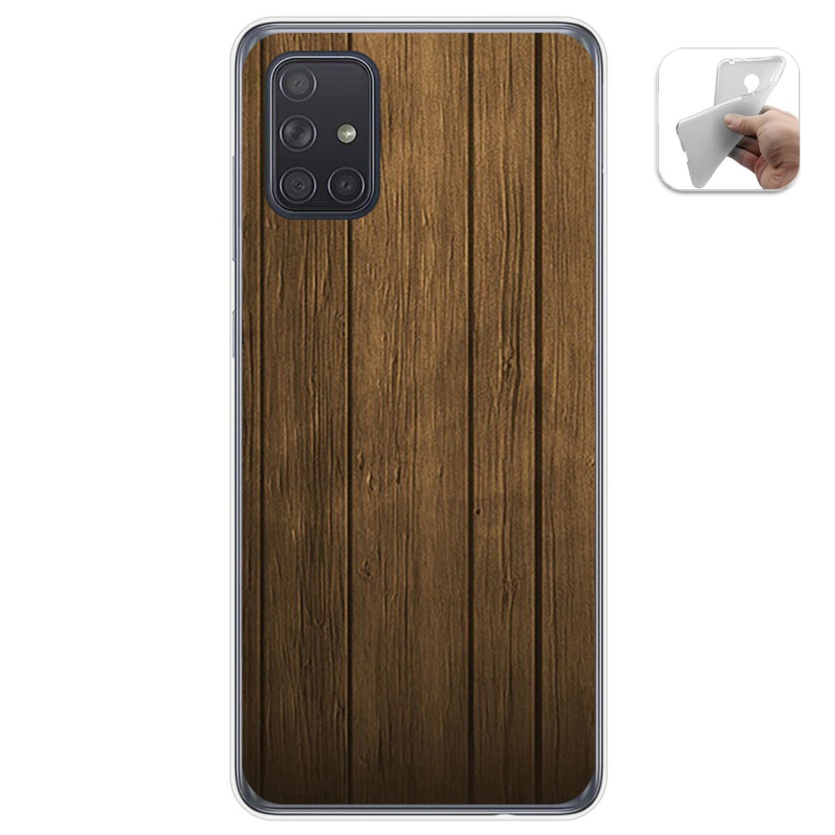 Funda Gel Tpu para Samsung Galaxy A71 diseño Madera Dibujos