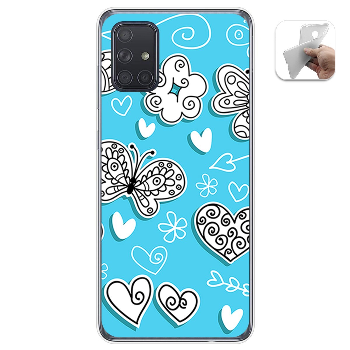 Funda Gel Tpu para Samsung Galaxy A71 diseño Mariposas Dibujos