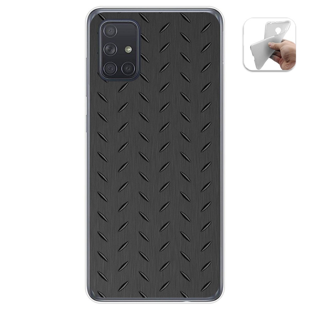 Funda Gel Tpu para Samsung Galaxy A71 diseño Metal Dibujos