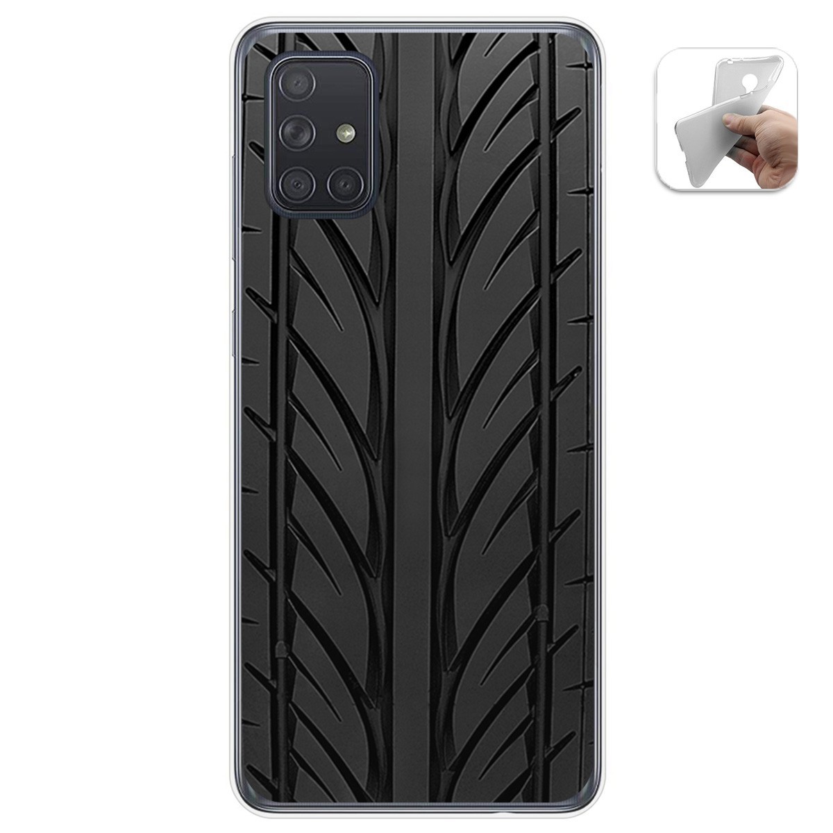 Funda Gel Tpu para Samsung Galaxy A71 diseño Neumatico Dibujos