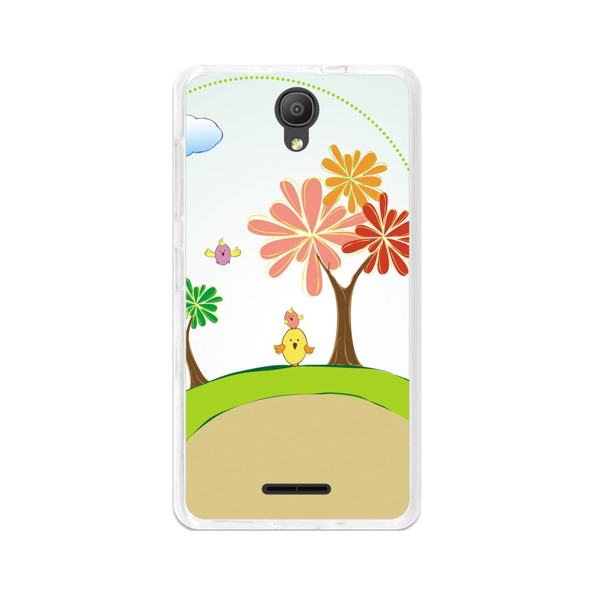Funda Gel Tpu para Alcatel Pixi 4 (5") 3G Diseño Primavera Dibujos