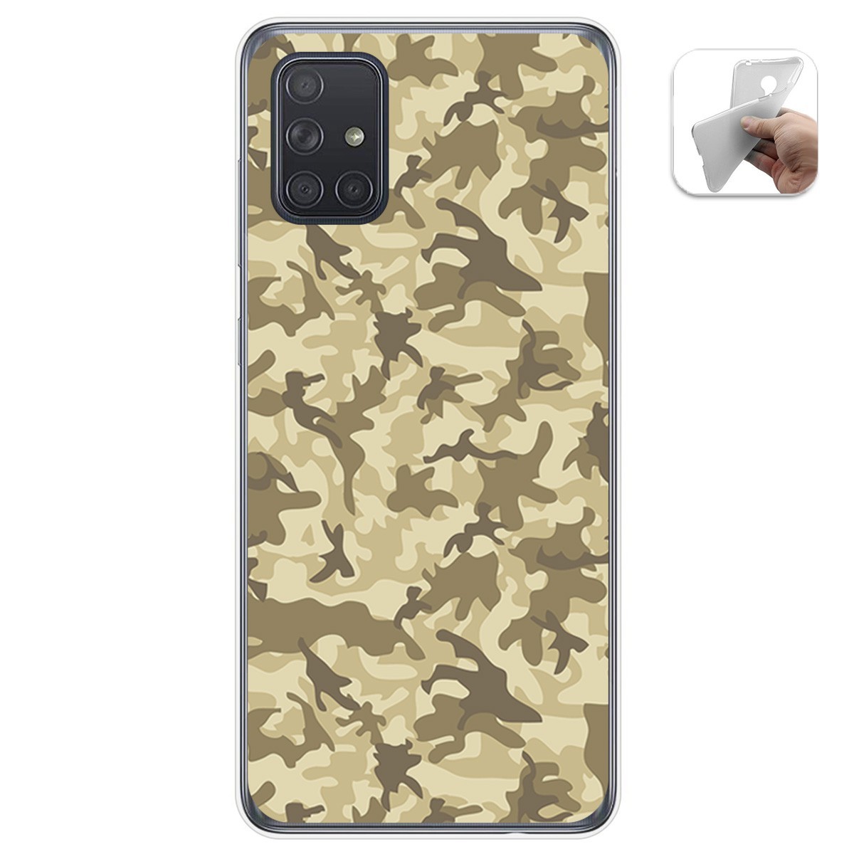 Funda Gel Tpu para Samsung Galaxy A71 diseño Sand Camuflaje Dibujos