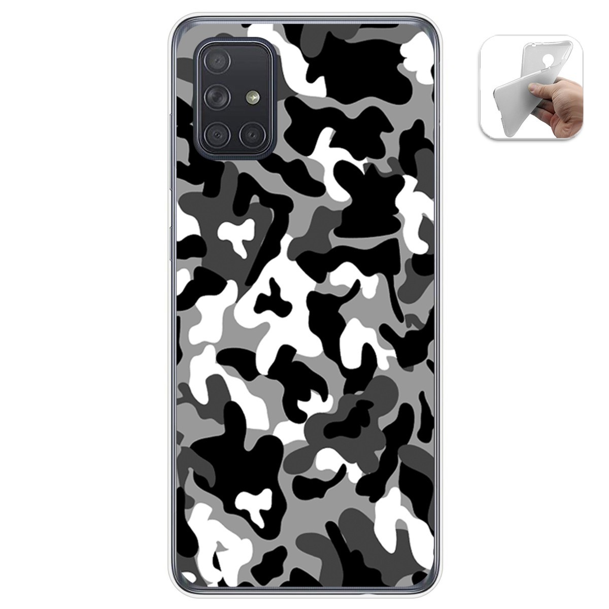 Funda Gel Tpu para Samsung Galaxy A71 diseño Snow Camuflaje Dibujos