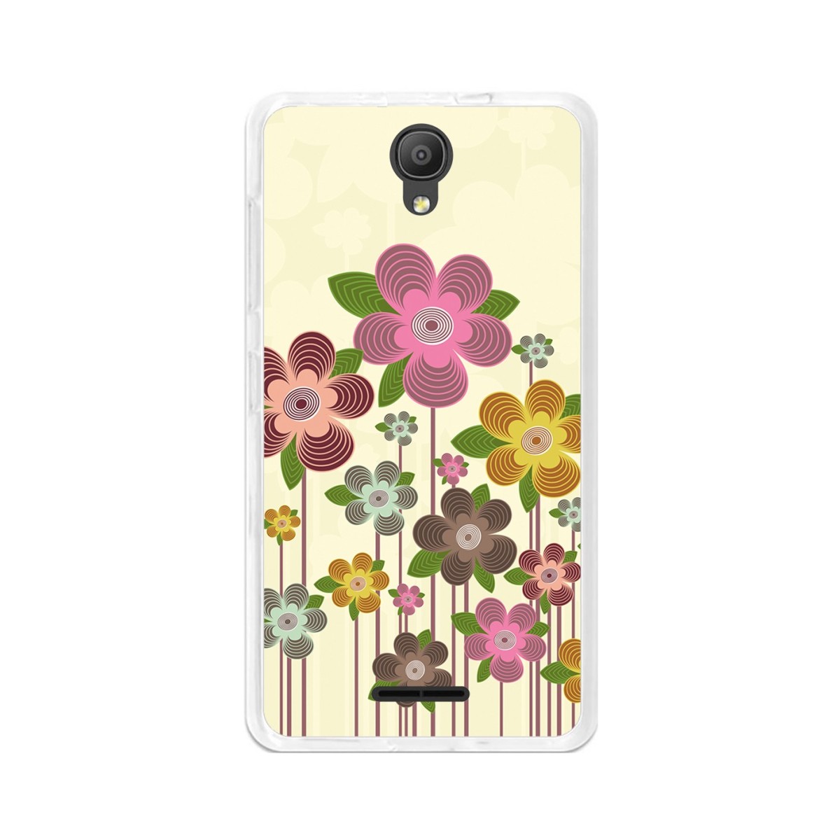 Funda Gel Tpu para Alcatel Pixi 4 (5") 3G Diseño Primavera En Flor Dibujos