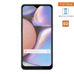 Protector Cristal Templado Completo 5D Full Glue Negro para Samsung Galaxy A10s Vidrio 2