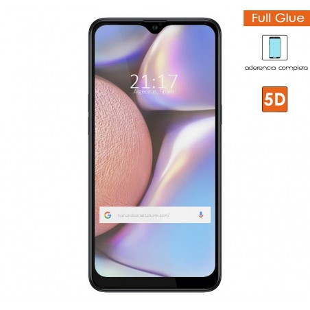 Protector Cristal Templado Completo 5D Full Glue Negro para Samsung Galaxy A10s Vidrio