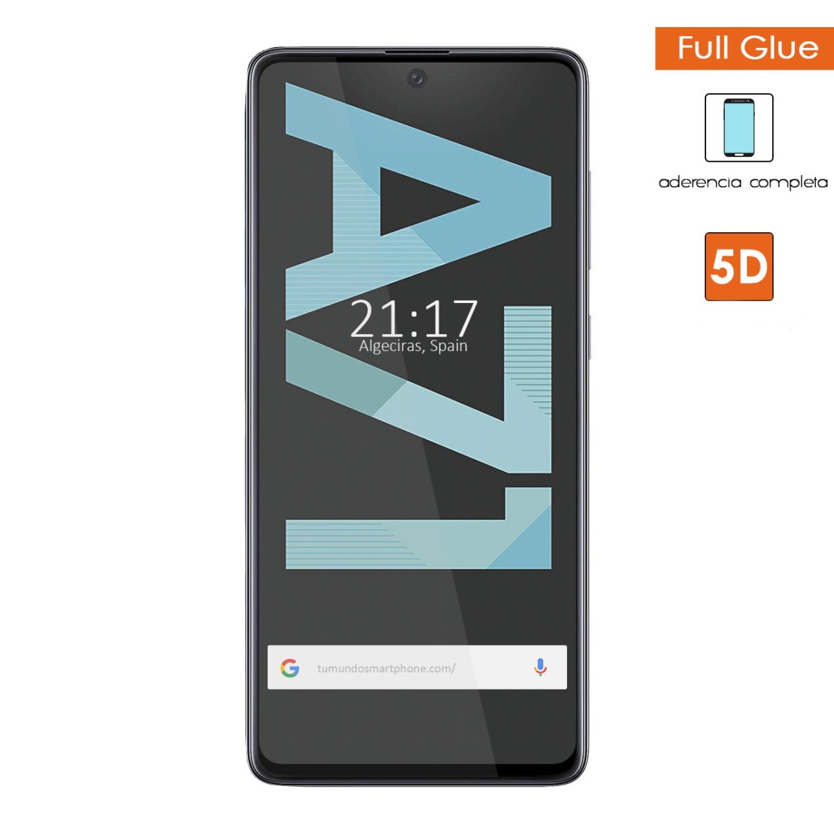 Protector Cristal Templado Completo 5D Full Glue Negro para Samsung Galaxy A71 Vidrio