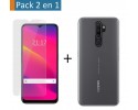 Pack 2 En 1 Funda Gel Transparente + Protector Cristal Templado para Oppo A5 2020