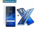 Pack 2 En 1 Funda Gel Transparente + Protector Cristal Templado para Realme X2 Pro