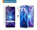 Pack 2 En 1 Funda Gel Transparente + Protector Cristal Templado para Huawei Honor 9X