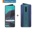 Pack 2 En 1 Funda Gel Transparente + Protector Cristal Templado para Oppo Reno 2