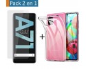 Pack 2 En 1 Funda Gel Transparente + Protector Cristal Templado para Samsung Galaxy A71