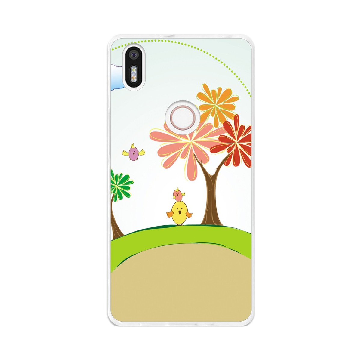 Funda Gel Tpu para Bq Aquaris X5 Plus Diseño Primavera Dibujos