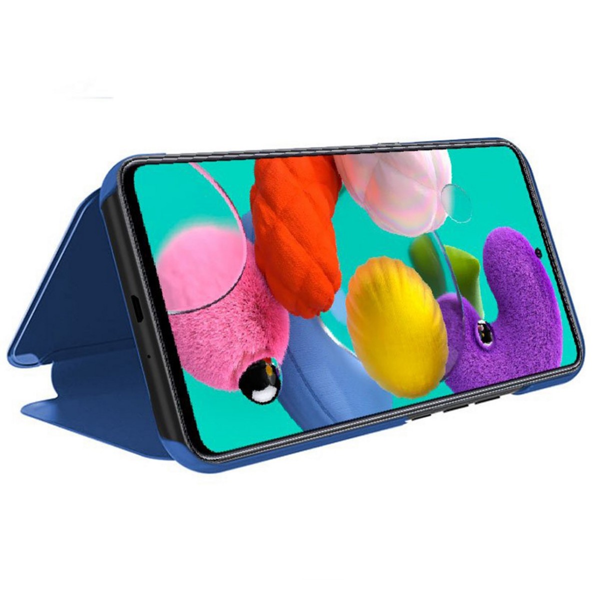 Funda Flip Cover Clear View para Samsung Galaxy A71 color Azul