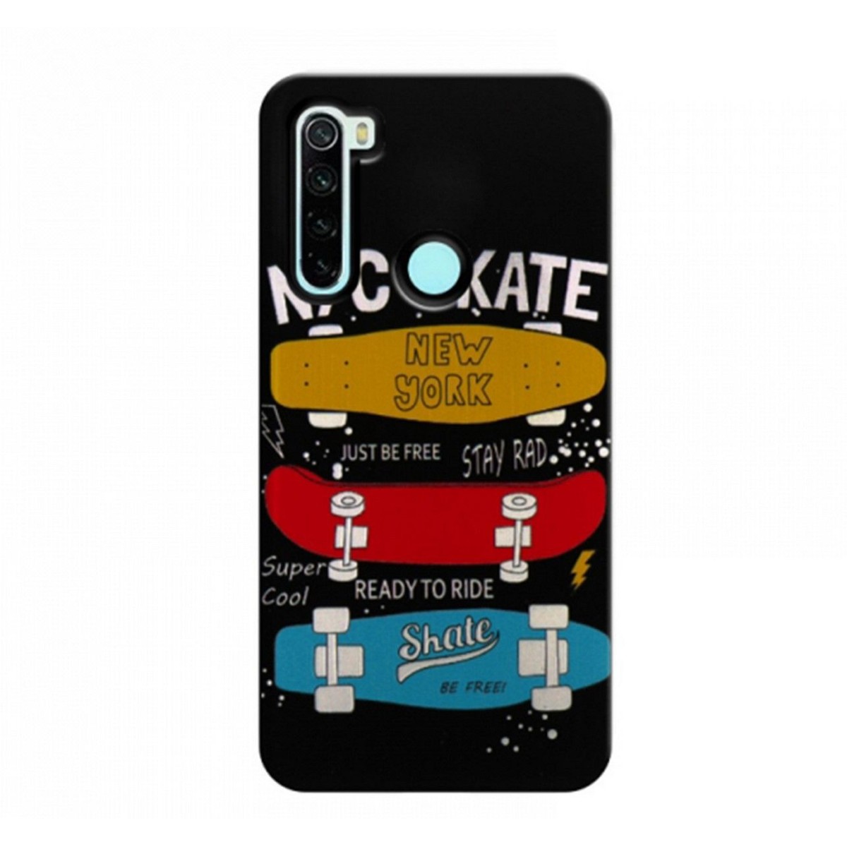 Funda Gel 2 Piezas con Impresión en Relieve Skate para Xiaomi Redmi Note 8T
