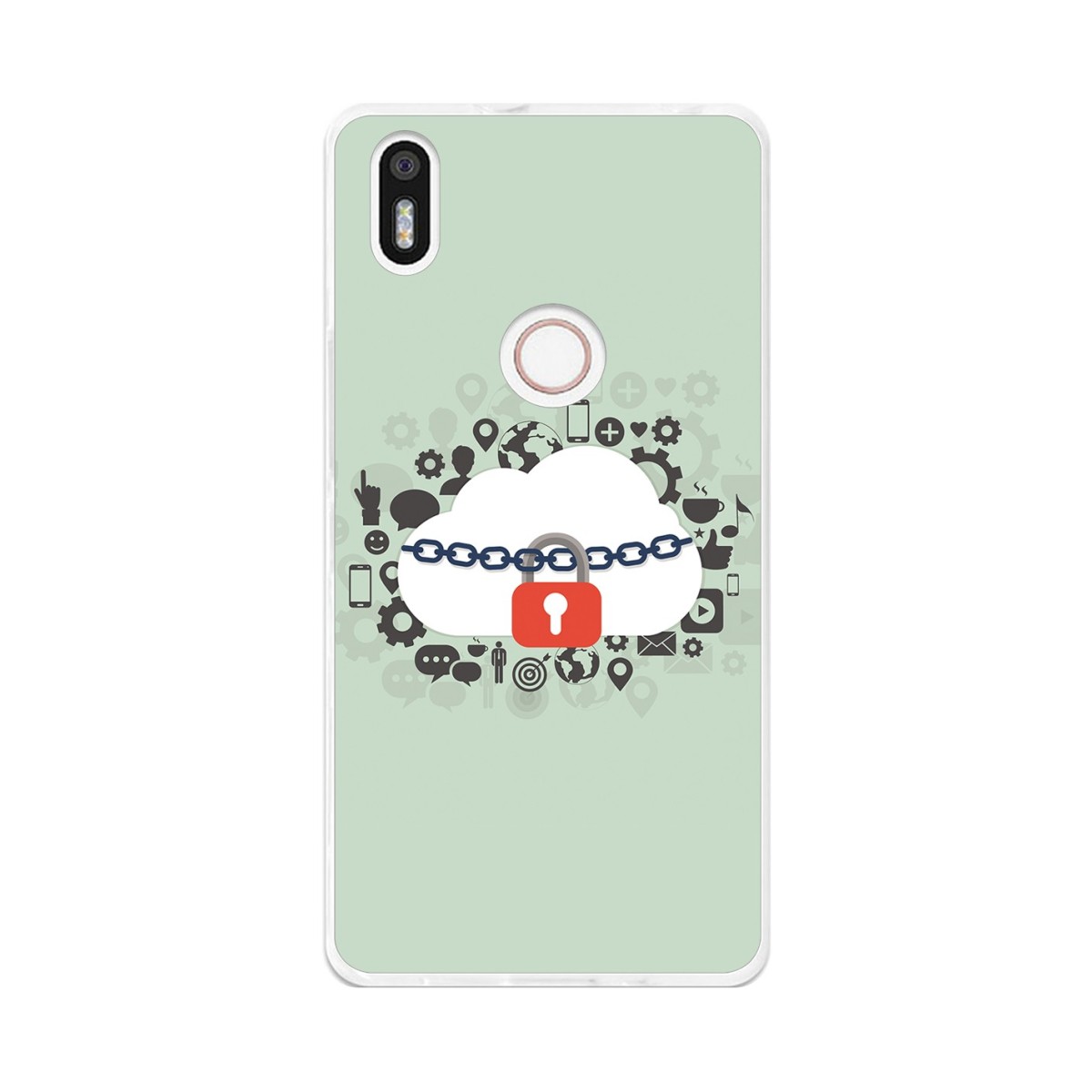 Funda Gel Tpu para Bq Aquaris X5 Plus Diseño Nube Dibujos