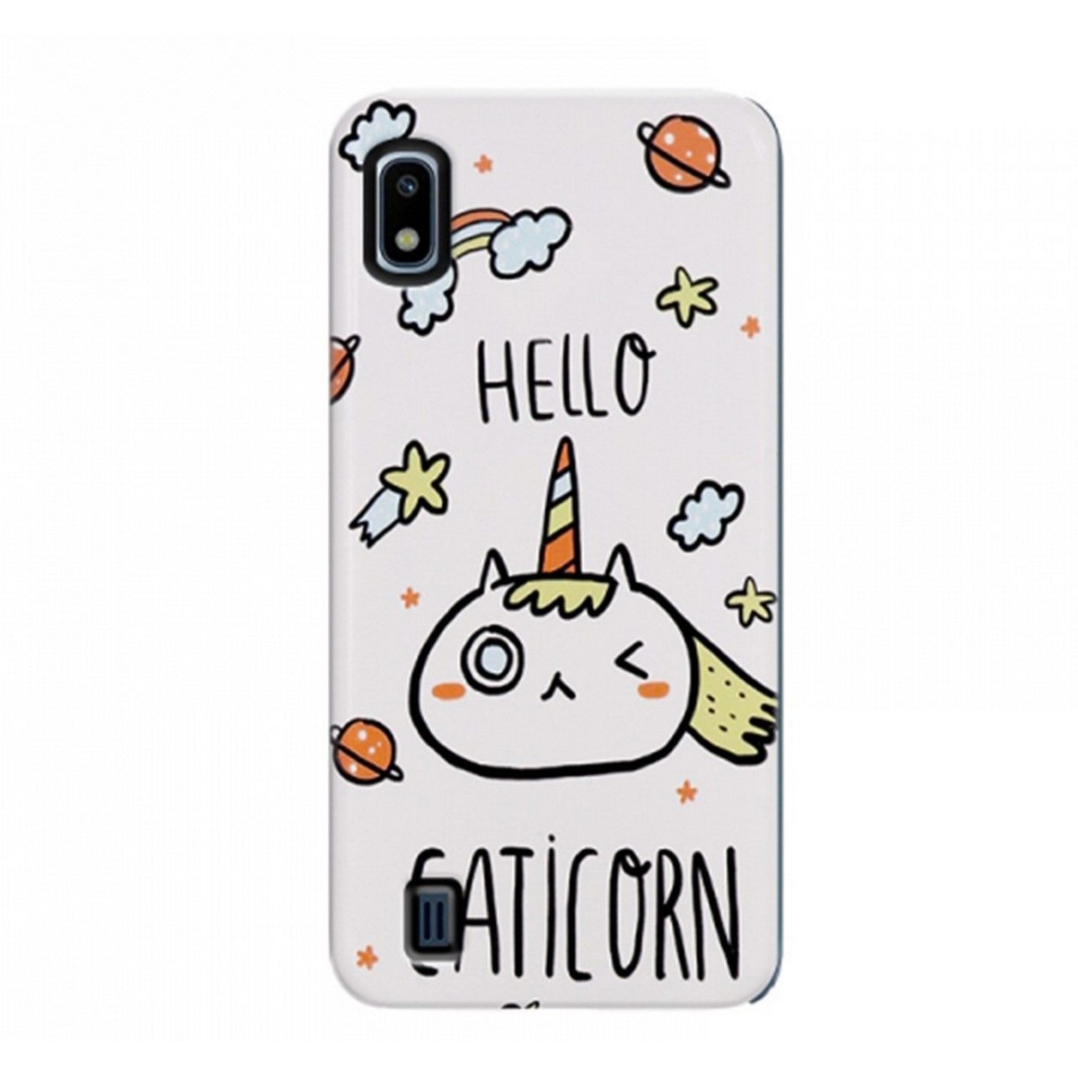 Funda Gel 2 Piezas con Impresión en Relieve Unicornio para Samsung Galaxy A10