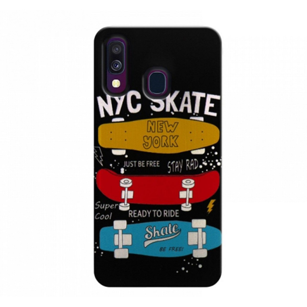 Funda Gel 2 Piezas con Impresión en Relieve Skate para Samsung Galaxy A40