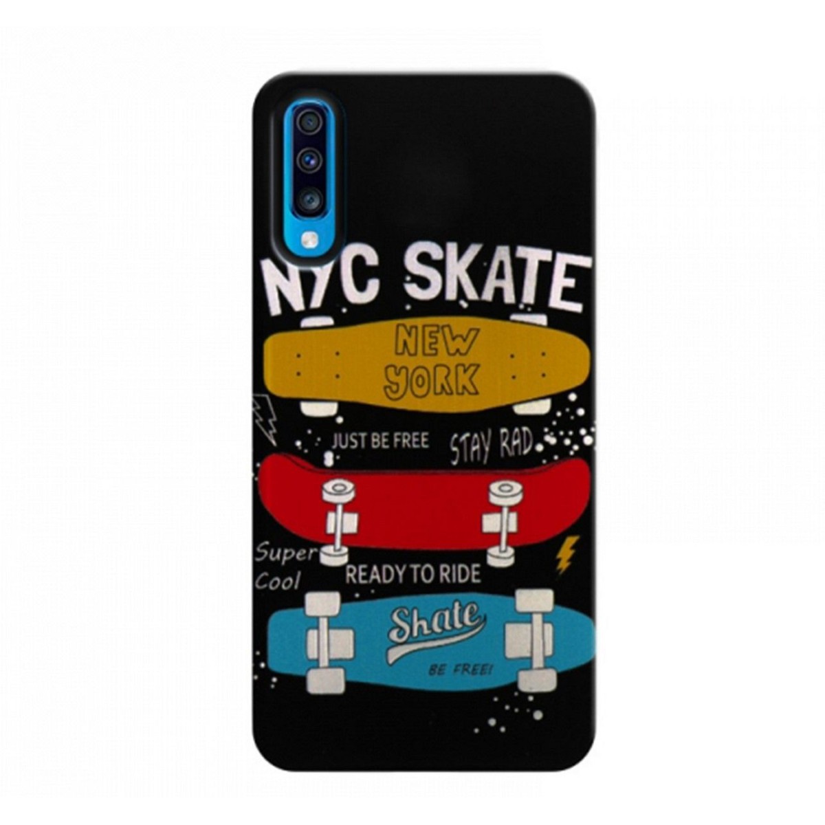Funda Gel 2 Piezas con Impresión en Relieve Skate para Samsung Galaxy A70
