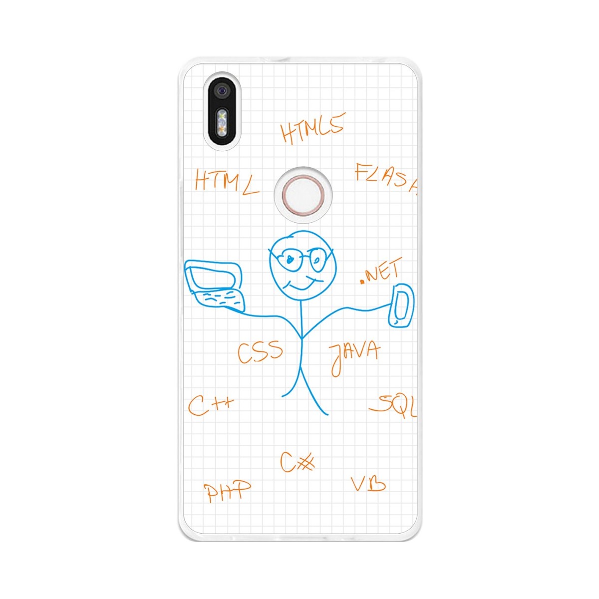 Funda Gel Tpu para Bq Aquaris X5 Plus Diseño Informatico Dibujos